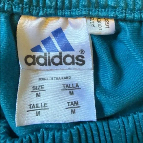 Adidas track pants vintage breakaway pants blue striped buttons snaps medium - Picture 5 of 6